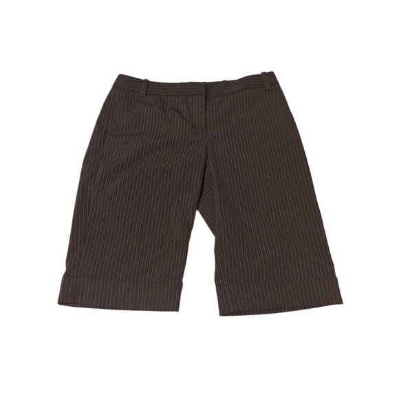 THE LIMITED pinstripe stretch Drew fit bermuda shorts Women's Size Size 6 Busine - Picture 1 of 15